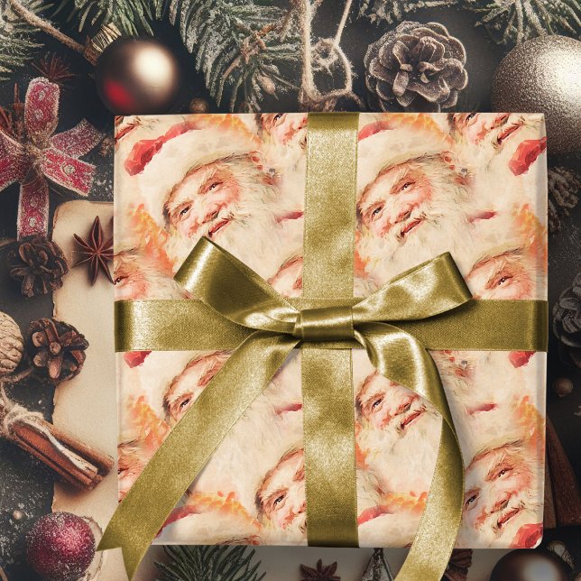 Vintager Weihnachtsmann Frohe Weihnachtswrapping P Geschenkpapier (vintage Santa Claus merry Chistmas gift wrap. Retro Christmas wrapping paper)