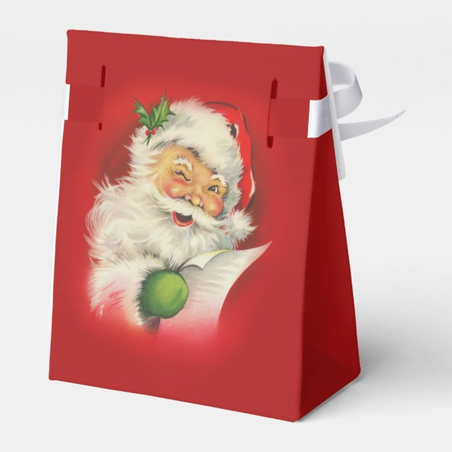 Vintager Weihnachtsmann Geschenkschachtel (Rückseite)