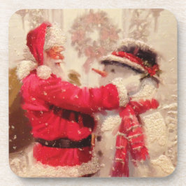 Vintager Weihnachtsmann Getränkeuntersetzer