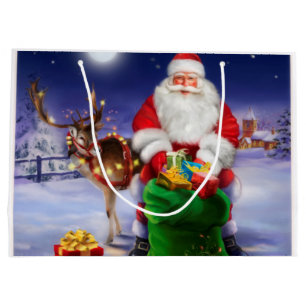 Vintager Weihnachtsmann Große Geschenktüte