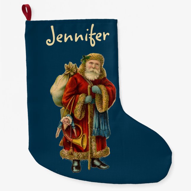 Vintager Weihnachtsmann Großer Weihnachtsstrumpf (Vorderseite)