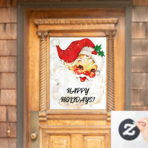 Vintager Weihnachtsmann "Happy Holidays"