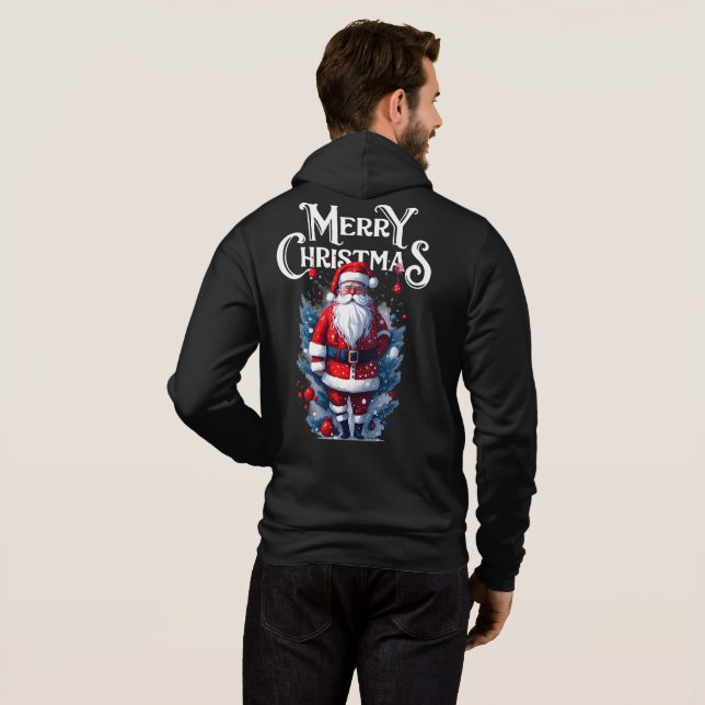 Vintager Weihnachtsmann Hoodie (Schwarz voll)