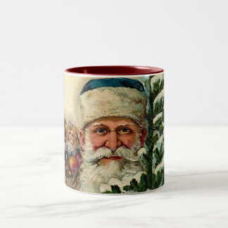 Vintager Weihnachtsmann: Kaffee-Tasse Zweifarbige Tasse