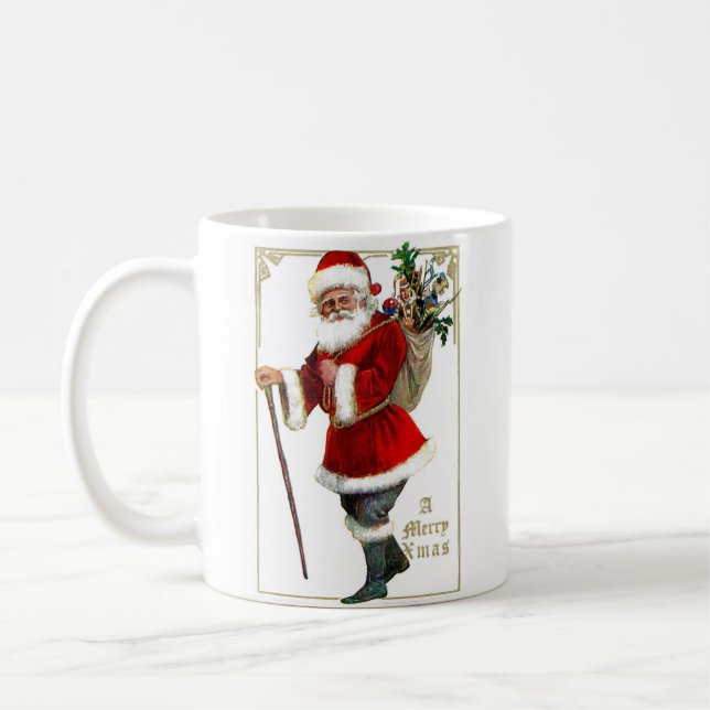 Vintager Weihnachtsmann Kaffeetasse (Links)