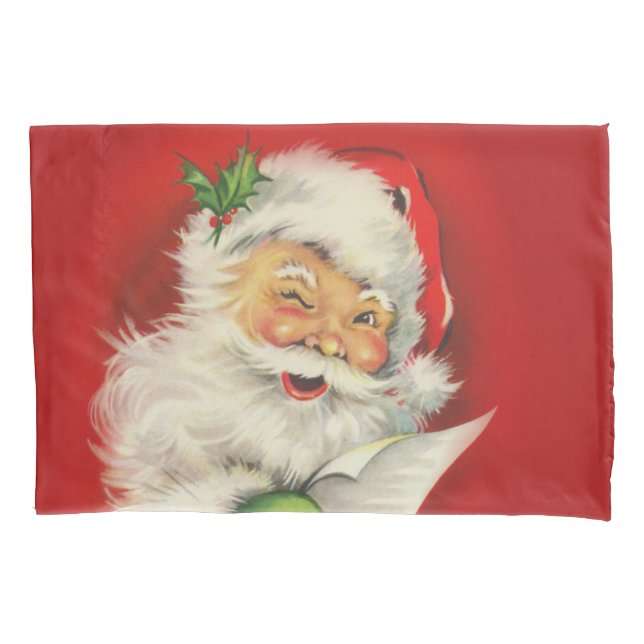 Vintager Weihnachtsmann Kissenbezug (Vorderseite)