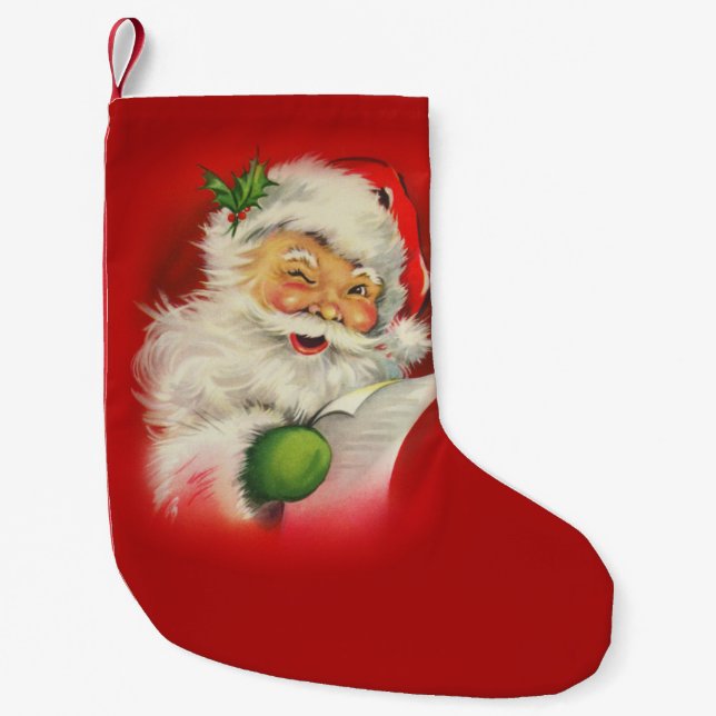 Vintager Weihnachtsmann Kleiner Weihnachtsstrumpf (Vorderseite)