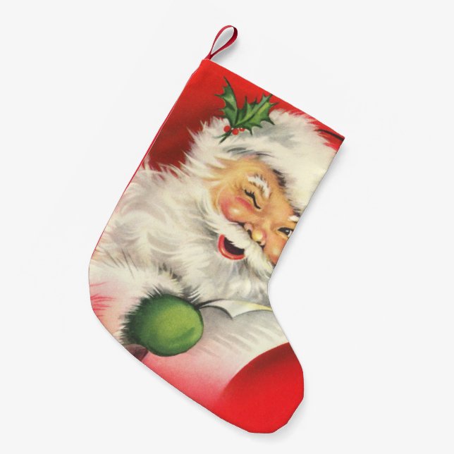 Vintager Weihnachtsmann Kleiner Weihnachtsstrumpf (Vorderansicht (hängend))