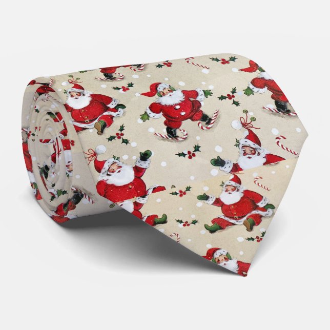 Vintager Weihnachtsmann Krawatte (Gerollt)