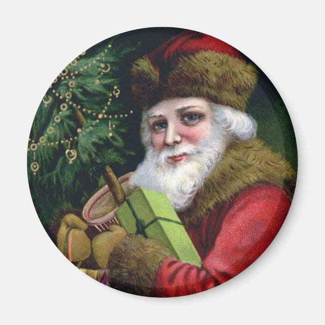 Vintager Weihnachtsmann-Kühlschrankmagnet Magnet (Vorne)