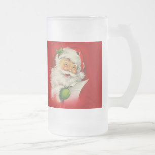 Vintager Weihnachtsmann Mattglas Bierglas