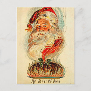 Vintager Weihnachtsmann - Meine besten Wünsche Feiertagspostkarte