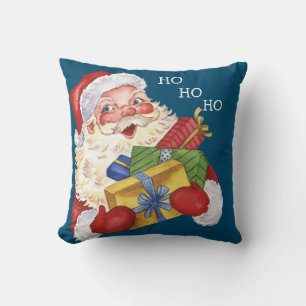 Vintager Weihnachtsmann mit Geschenken Ho Ho Ho Ho Kissen