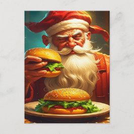 Vintager Weihnachtsmann mit Hamburger Postkarte