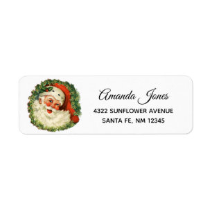 Vintager Weihnachtsmann mit Kiefernwald