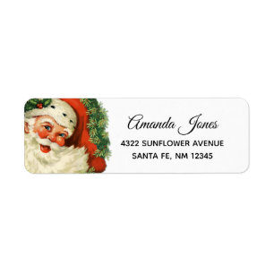 Vintager Weihnachtsmann mit Kiefernwald