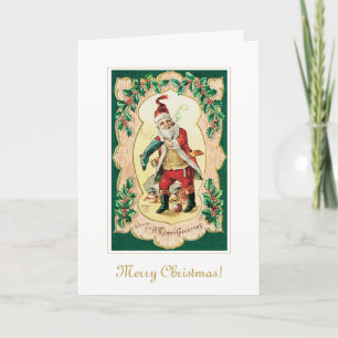Vintager Weihnachtsmann mit Piemont Weihnachten Karte