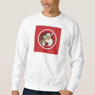 Vintager Weihnachtsmann mit Rentier Sweatshirt