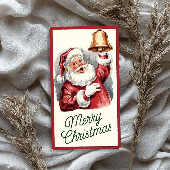 Vintager Weihnachtsmann mit Weihnachtsglocke Seidenpapier (Vintage Santa Claus with Christmas bell Tissue Paper)