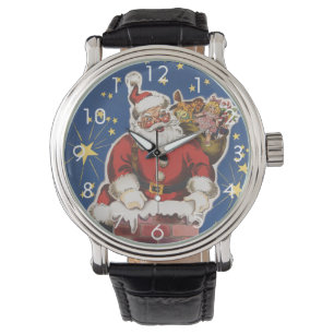 Vintager Weihnachtsmann, Nacht vor Weihnachten Armbanduhr