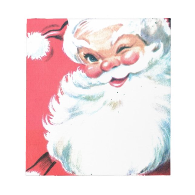 Vintager Weihnachtsmann Notizblock (Vorderseite)