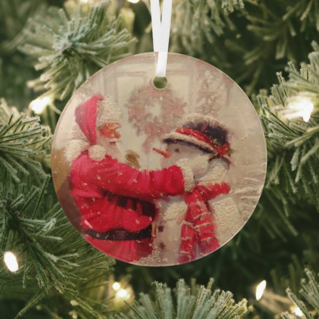 Vintager Weihnachtsmann Ornament Aus Glas (InSitu)
