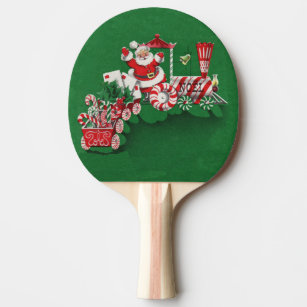Vintager Weihnachtsmann-Pfefferminz-Süßigkeits-Zug Tischtennis Schläger