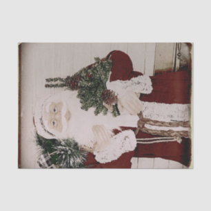 Vintager Weihnachtsmann Portrait Weihnachtsfeierta Seidenpapier