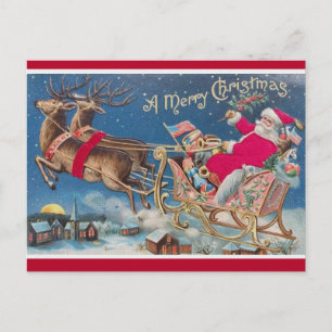 Vintager Weihnachtsmann Postkarte