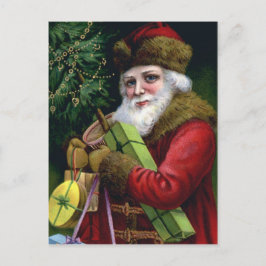 Vintager Weihnachtsmann Postkarte