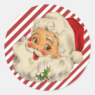 Vintager Weihnachtsmann Runder Aufkleber