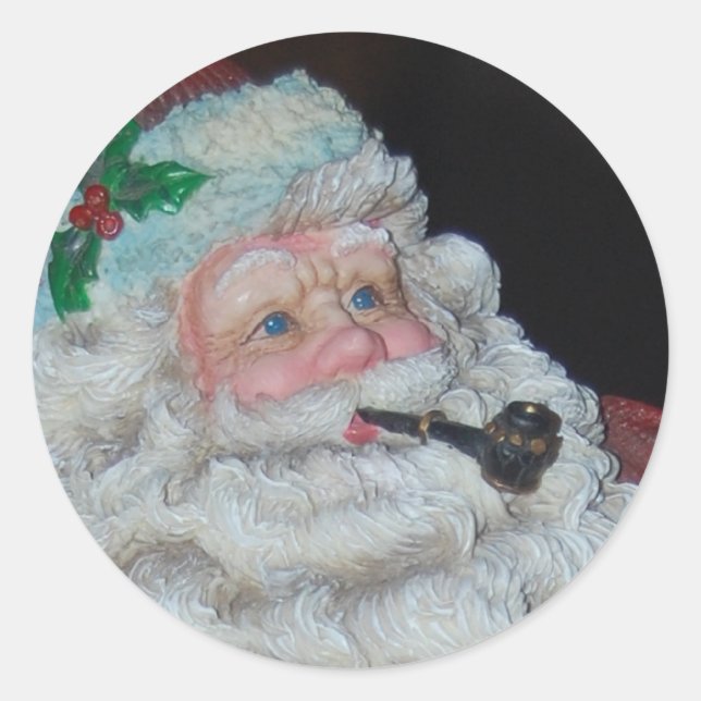 Vintager Weihnachtsmann Runder Aufkleber (Vorderseite)