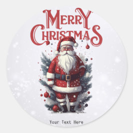 Vintager Weihnachtsmann Runder Aufkleber