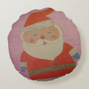 Vintager Weihnachtsmann Rundes Kissen