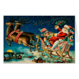 Vintager Weihnachtsmann Sleigh Weihnachten