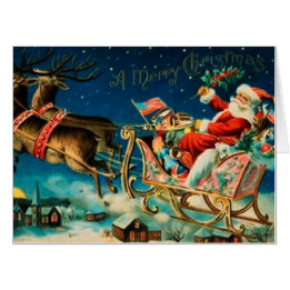 Vintager Weihnachtsmann Sleigh Weihnachten