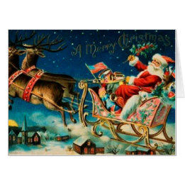 Vintager Weihnachtsmann Sleigh Weihnachten
