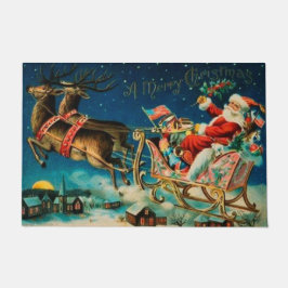 Vintager Weihnachtsmann Sleigh Weihnachten Fußmatte