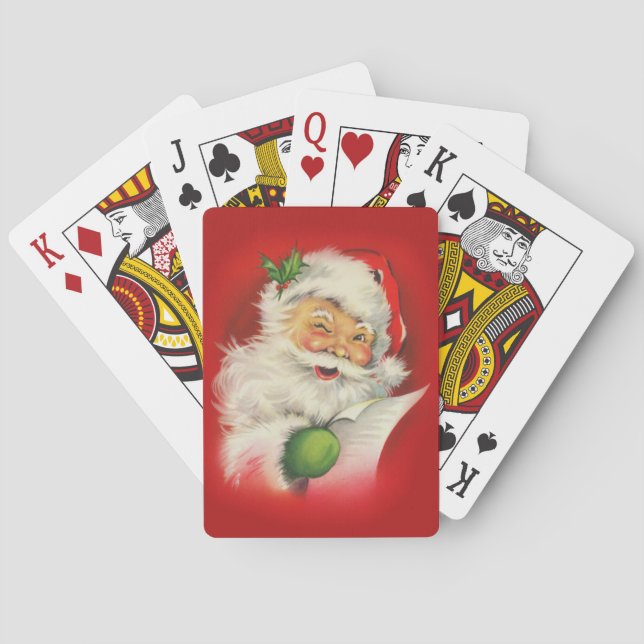 Vintager Weihnachtsmann Spielkarten (Rückseite)