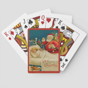 Vintager Weihnachtsmann Spielkarten