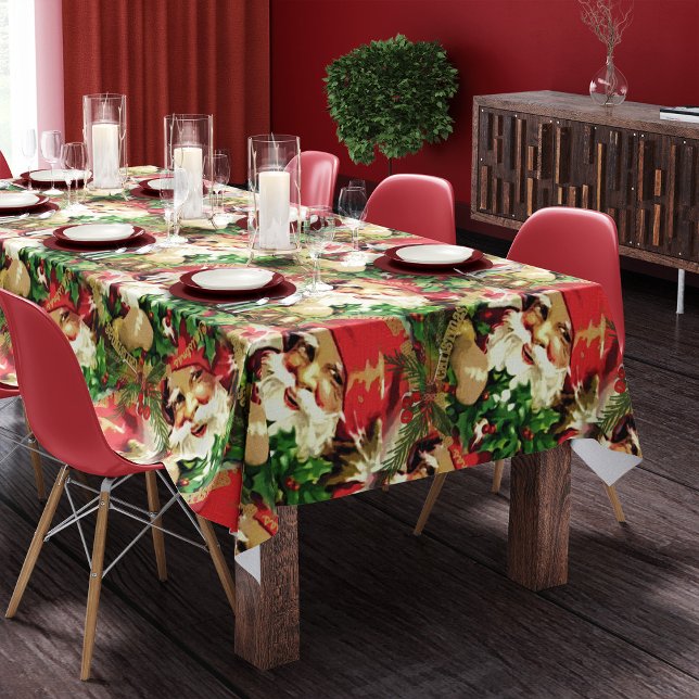 Vintager Weihnachtsmann Tischdecke (Vintage Santa Claus Christmas tablecloth long tablecloth rectangle)