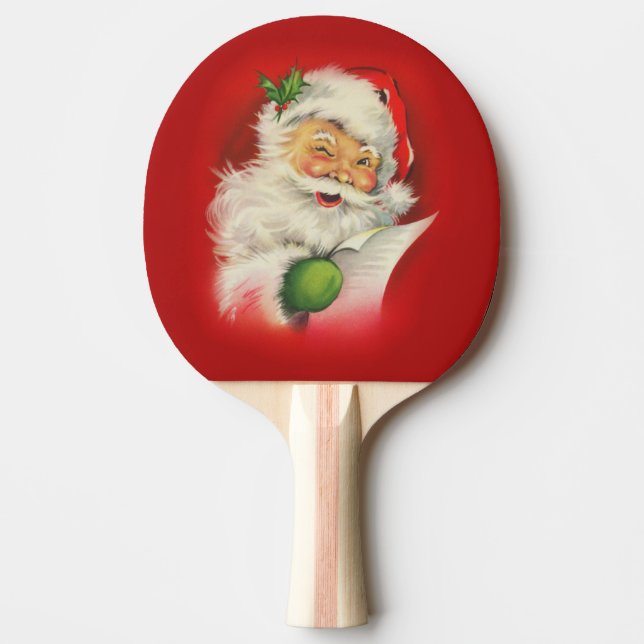 Vintager Weihnachtsmann Tischtennis Schläger (Vorderseite)