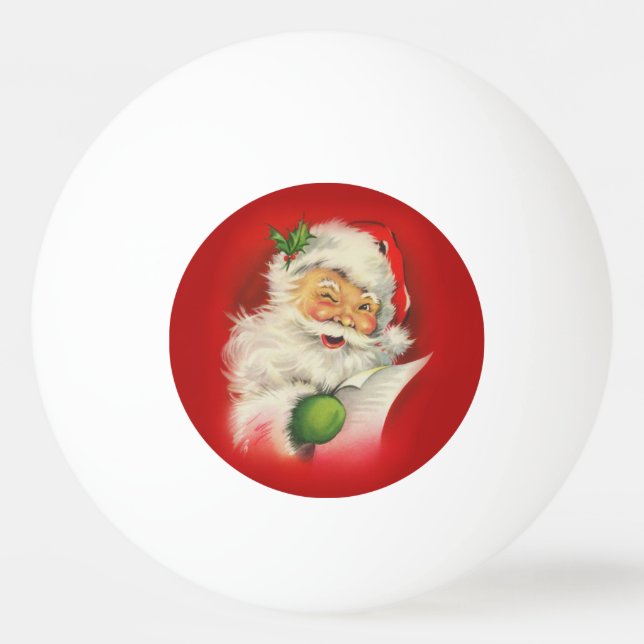 Vintager Weihnachtsmann Tischtennisball (Vorderseite)