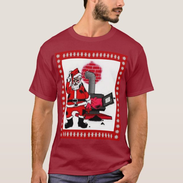 Vintager Weihnachtsmann und Kohlenstöckner T-Shirt (Vorderseite)