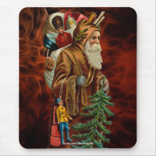 Vintager Weihnachtsmann und Weihnachtsgeschenke Mo Mousepad