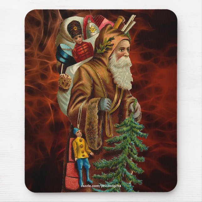 Vintager Weihnachtsmann und Weihnachtsgeschenke Mo Mousepad (Vorne)