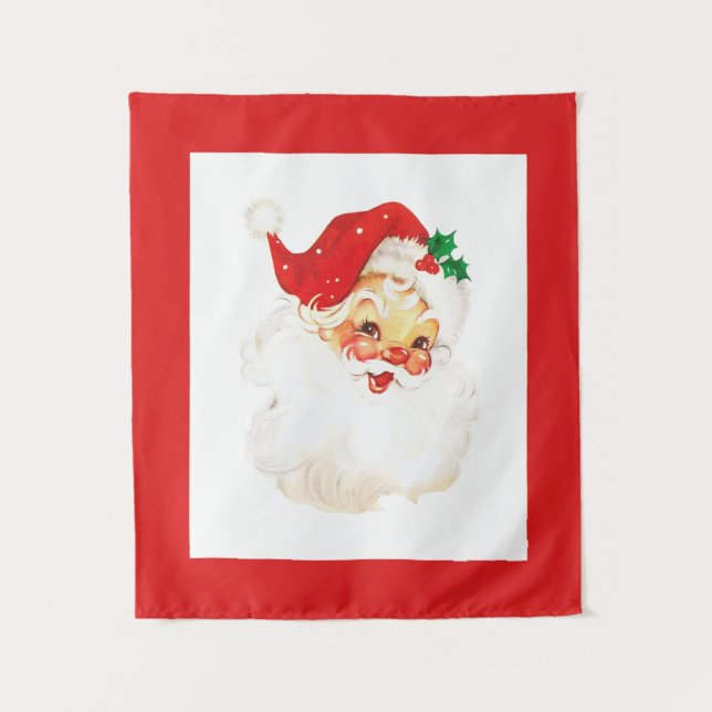 Vintager Weihnachtsmann Wandteppich (Vorderseite)