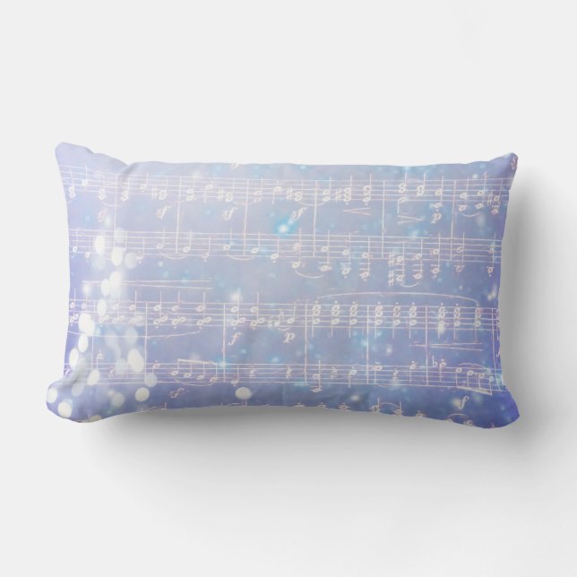 Vintager Weihnachtsmusikhintergrund - Blau Lendenkissen (Vorderseite)