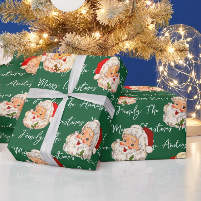 Vintager Weihnachtsname Weihnachten Geschenkpapier (Feiertage)