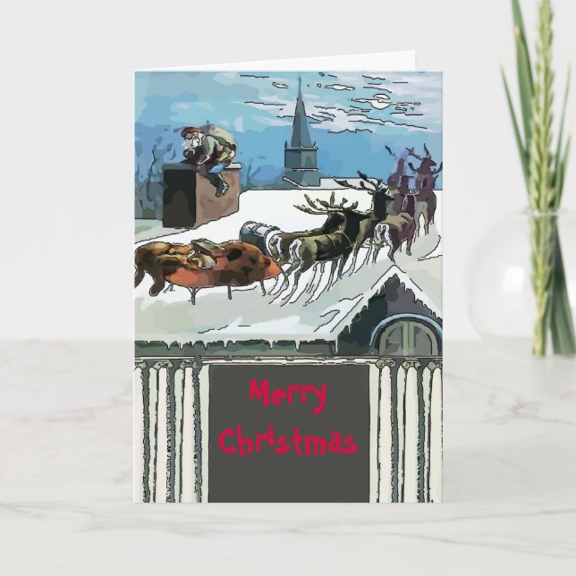 Vintager Weihnachtsschreibtext Feiertagskarte (Vorderseite)